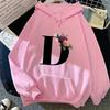 Autumn Winter Womens Hoodies Casual Letters A-Z Printing Sweatshirts Sportswear Outdoors Sports Jogging Woman Clothing New Tops