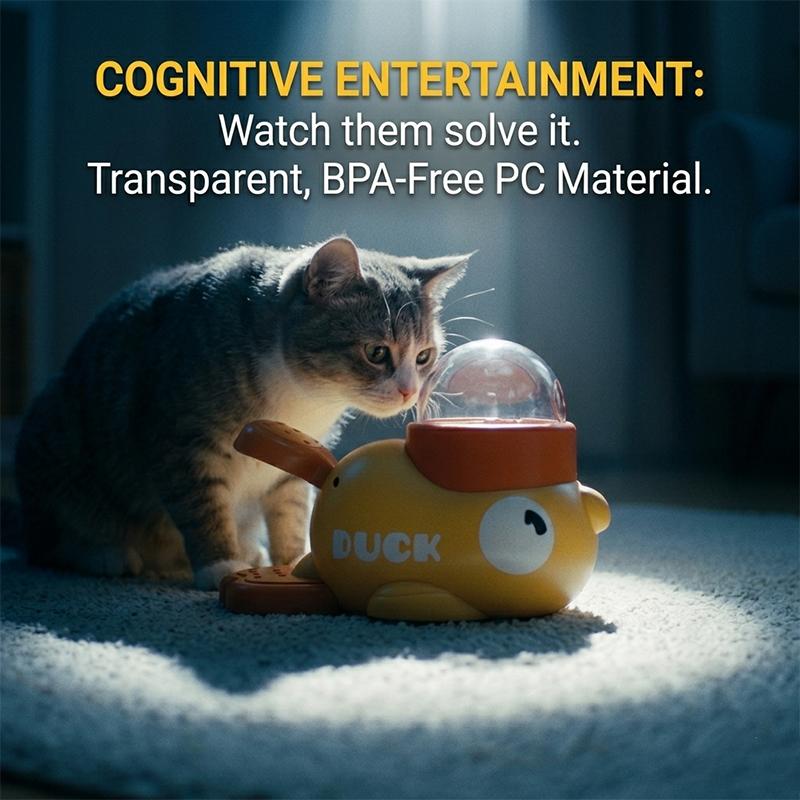 Hund 2-in-1 Interaktives Spielzeug Haustier Automatischer Futter-Leckerli-Spender Cartoon-Enten-Design Langsames Futter Haustier-Snack-Spender für Hundetraining