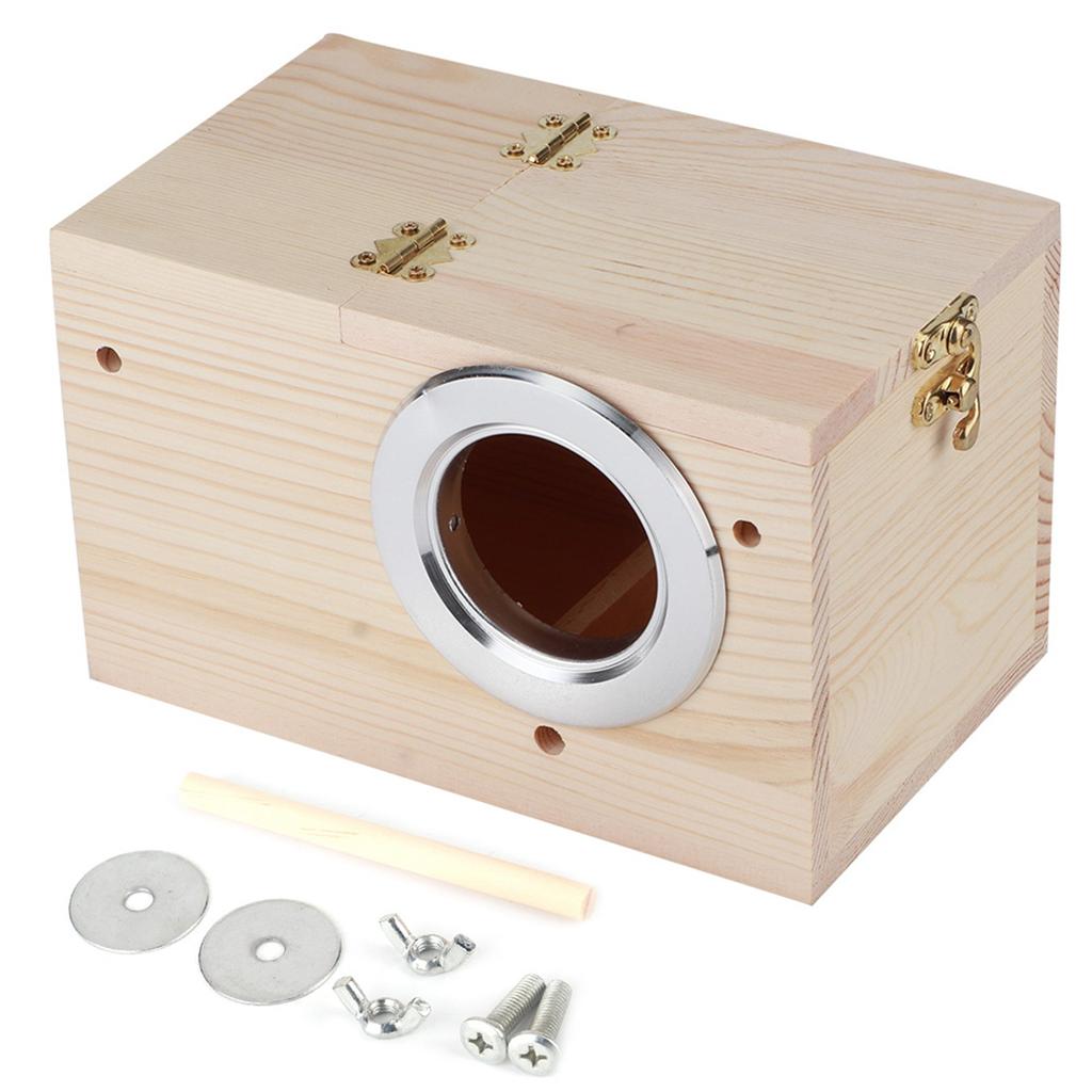 12x12x19.5cm Holz Vogelhaus Haustier Inkubation Zuchtbox Outdoor Gartendekoration Zubehör