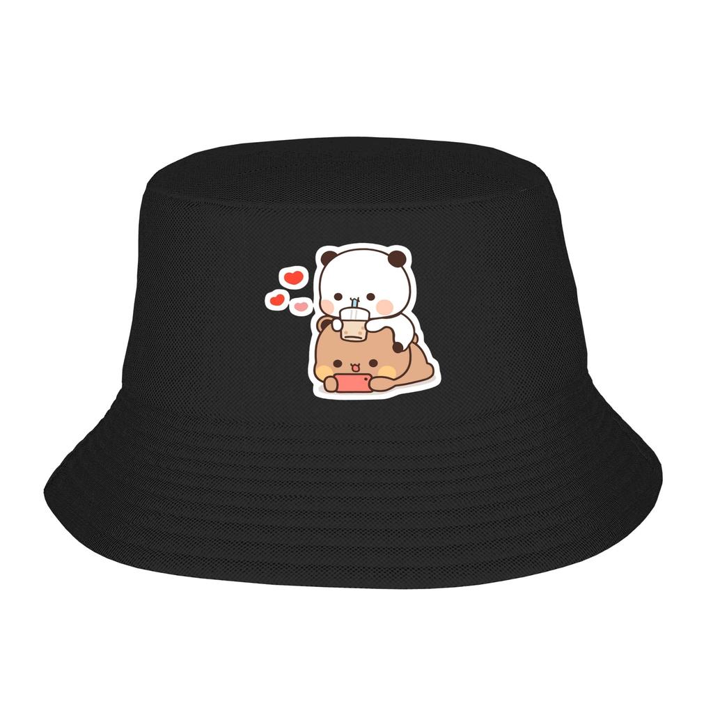 Style Bubu Yier Beer Cartoon Bucket Hat Women Foldable Hiking FisherUnisex Cap Vocation Getaway Headwear Boonie Hat