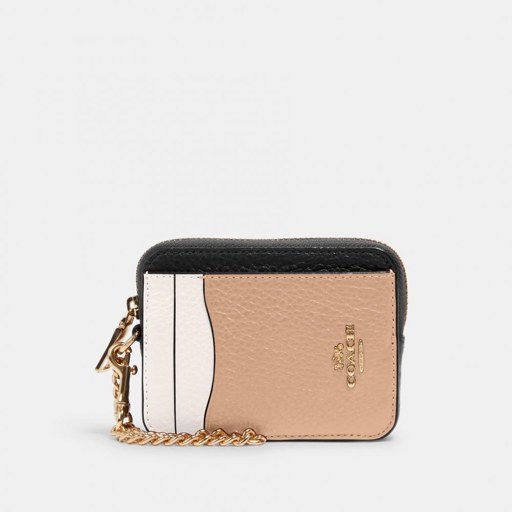 

Чехол для визиток Coach с цветными блоками на молнии