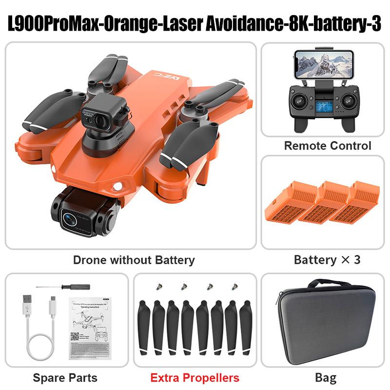 LYZRC L900 PRO MAX Laser obstacle avoidance GPS Drone 8K Professional HD Camera 5G WIFI Foldable Quadcopter Brushless Motor Dron