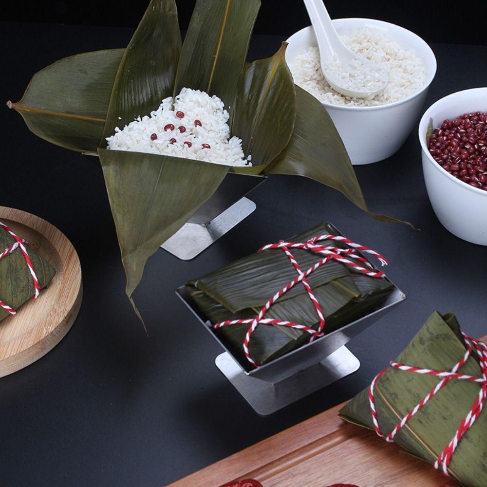 Stampo per Zongzi Triangolare Rettangolare Strumento per la Preparazione di Dumpling di Riso in Acciaio Inossidabile Pallina di Riso Fatta in Casa