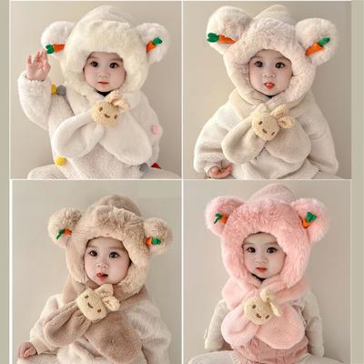 Baby Winter Hat, Toddler Winter Hat, Girls Boys Infant Winter Hat, Kids Winter Hat Scarf Earflap Hoodie Scarves Caps