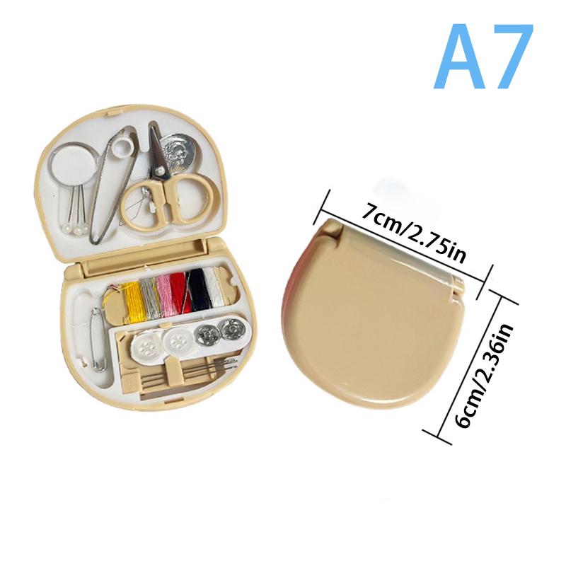 1Set Knöpfe Pins Aufbewahrungsboxen Nähkasten Haushalt Tragbarer Reise Mini Nähset Schere Fingerhut Nadelfäden Box Set