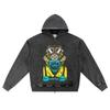 DTG Print Knitted Denim Zip-Up Hoodie Breaking Bad Brother Print Zipper Hoodies  
