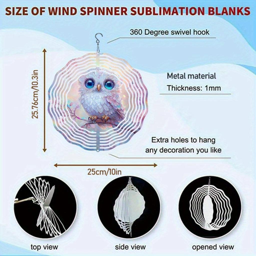 10 Inch Hanging Wind Spinner with 360 Degree Hook for Balcony Garden Decor Spring Summer Outdoor Decoration