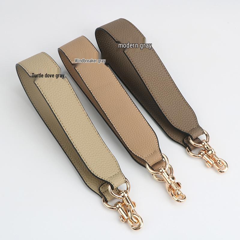 Women's Faux Leather Shoulder Strap Bag Accessory - Imitation Cowhide, Single Wide Short Handheld Strap