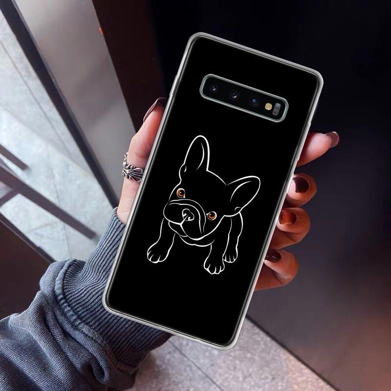 

French Bulldog Black White Phone Case For Samsung Galaxy S26 S25 Edge S24 S23 Ultra S22 Plus S21 S20 FE Soft TPU Back Cover Fund Samsung S24