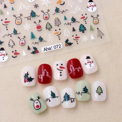 Winterliche Weihnachtsatmosphäre Nagelsticker Schneemann Schneeflocke Rentier Selbstklebend Hohe Qualität Niedliche Nagelsticker Nagelkunst Deko