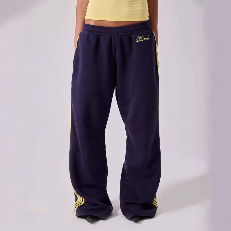 Pantalones de chándal rectos de corte relajado para mujer - Ropa urbana, pantalones casuales anchos con cintura elástica - Estilo de los 2000s