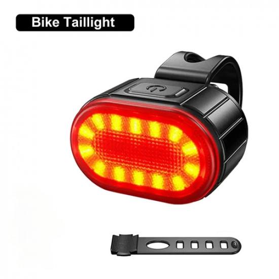 9 LED Bicycle Headlight Tail Light USB Rechargeable Bike Scooter Flashlight Set Tail Light