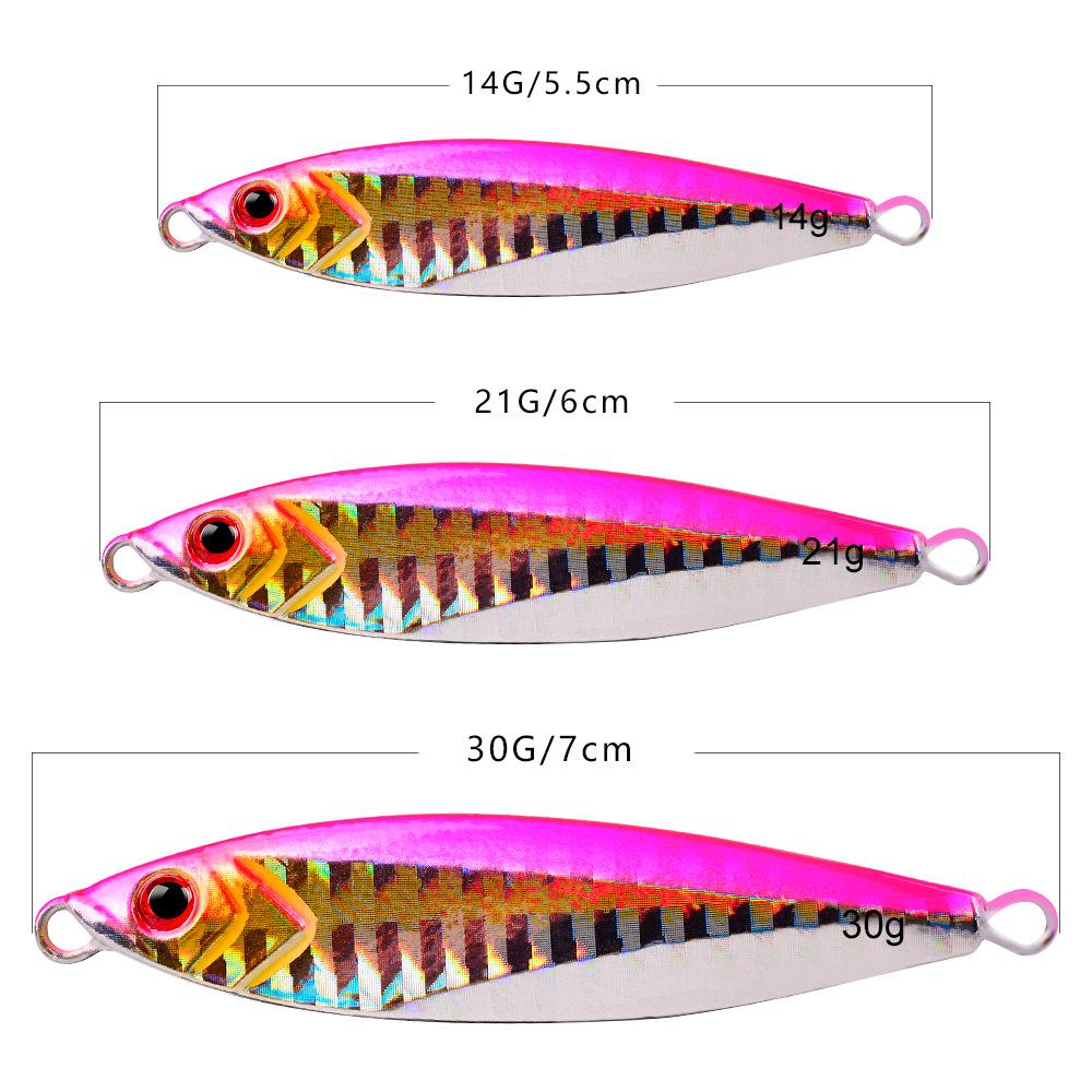 Luya Bionic Metal Fishing Lure - Iron Plate Sinking Lead Fish for Long-Distance Casting (14g, 21g, 30g)