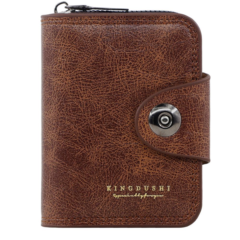 Herren Retro Leder Kartenhalter mit Magnetverschluss - Akkordeon-Design mit großer Kapazität für Karten, Ausweis und Münzen