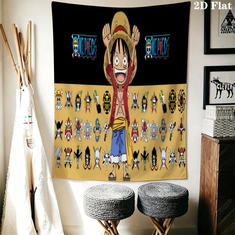 One Piece Monkey D Luffy Wall Tapestry Aesthetic Wall Hanging Printed Fabric Blanket Decorative Tapestries For Bedroom Living Room Home Decor
