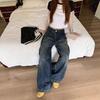 High-Waisted Retro Wide-Leg Jeans for Women – Slimming, Straight-Fit, Floor-Length