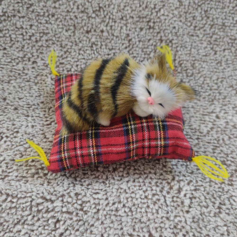 

М які міні-іграшки сплячих котів, 6 типів, тканинна підкладка, плюшеві коти, прикраса для дому та автомобіля Khaki