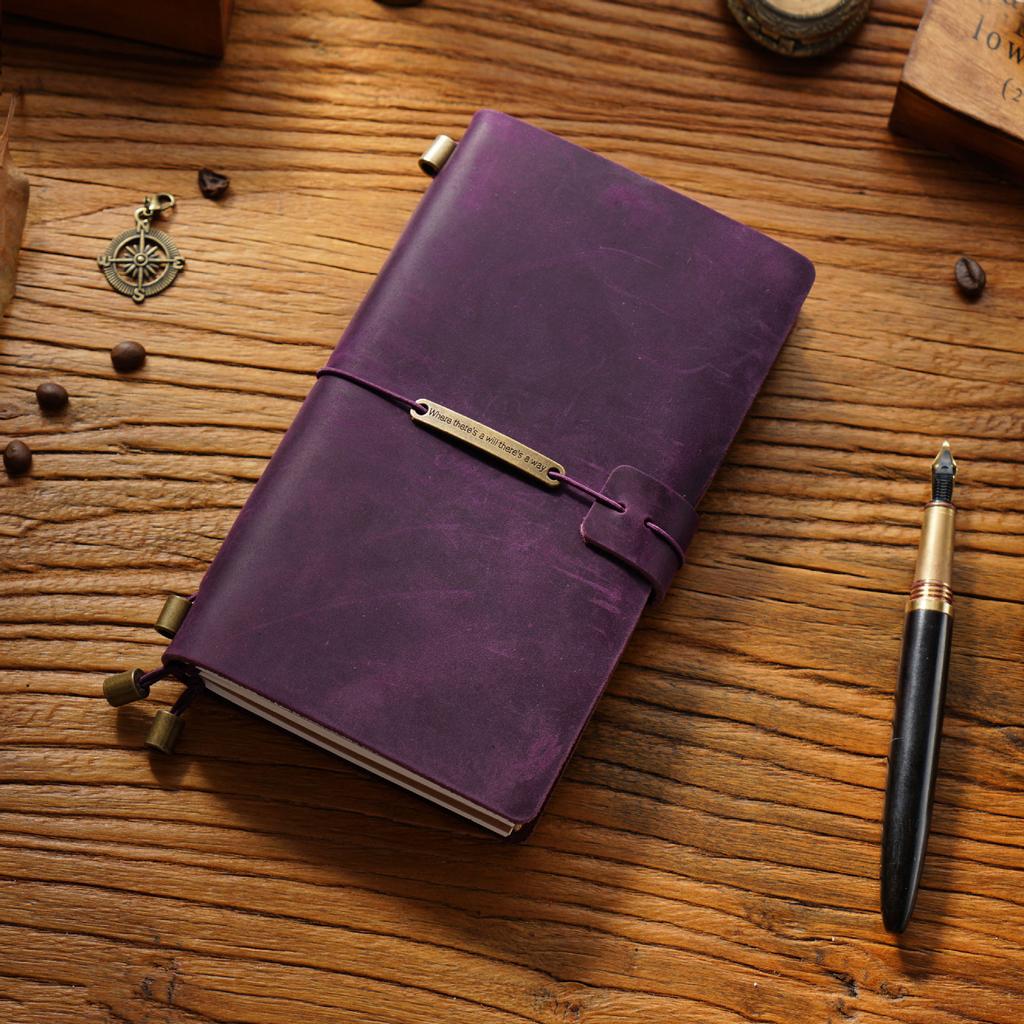 2026 First Layer Cowhide Notebook Genuine Leather Retro Travel Notebook Handmade Loose-leaf Notepad Diary Spot