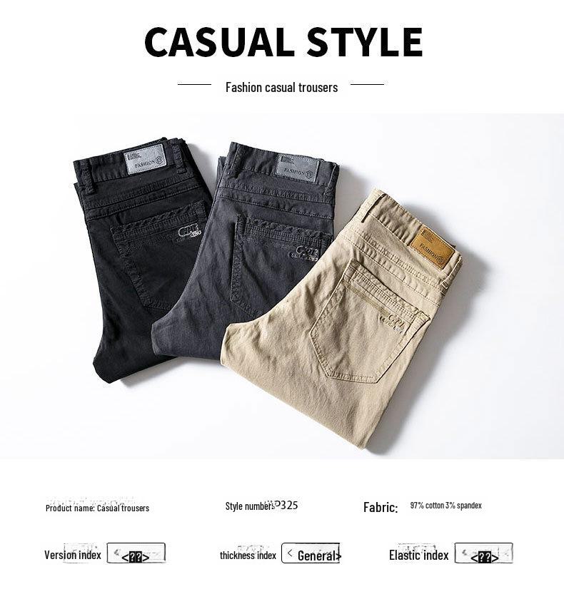 Premium Herrenhose mit schmaler Passform: Gerades Bein, Locker, Vielseitig, Modisch für Herbst, Winter und Sommer.