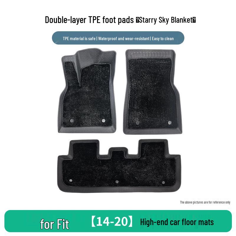 Honda Fit 2014-2020 High-End TPE Floor Mats, 3-Piece Waterproof, Easy to Clean