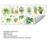 Tropical Plants Shelf Wall Sticker Green Potted Plant Wall Decals with Butterfly Flower for Living Room Bedroom Office