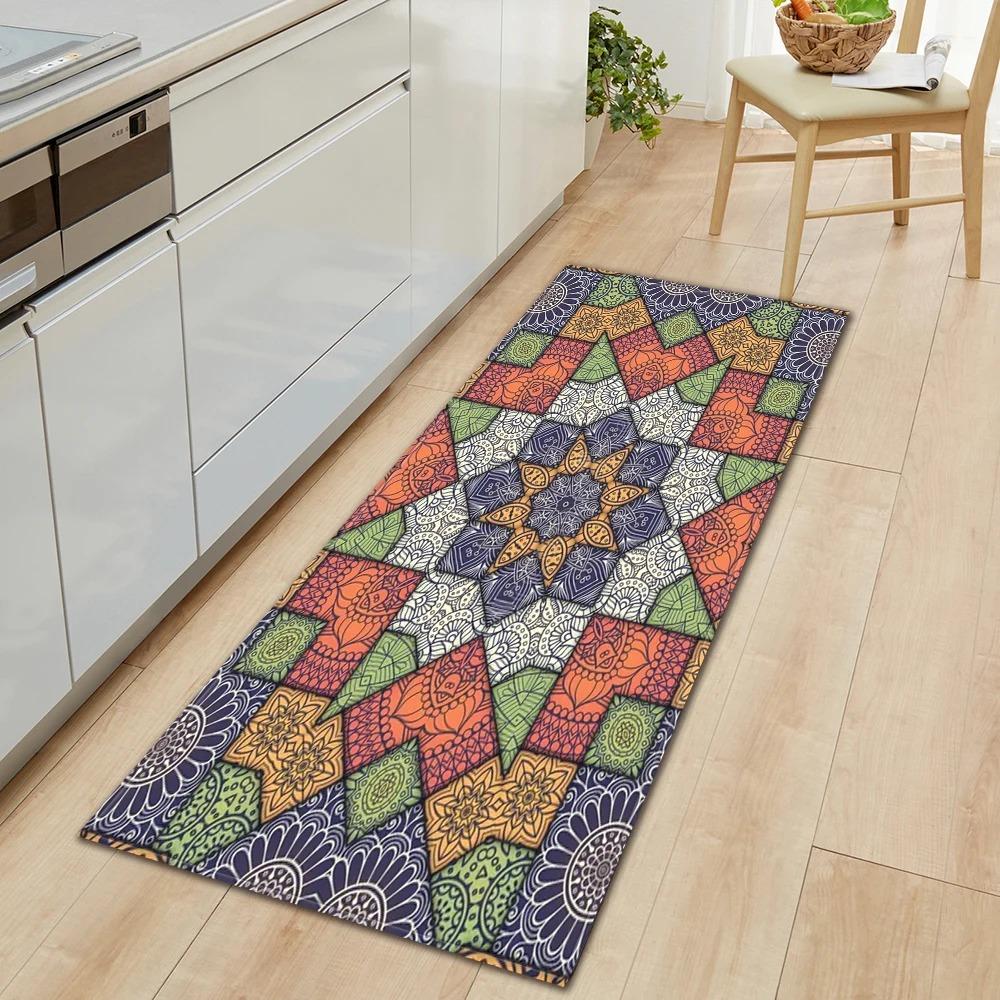 Bohemian Retro Mandala Pattern Home Kitchen Floor Mat Door Front Decoration Floor Mat