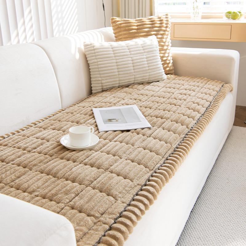 Îngroșat Matlasat Cald Cu Dungi Flanel Pernă de Sofa pentru Iarnă Living Prosop de Sofa Husă de Sofa Multifuncțională
