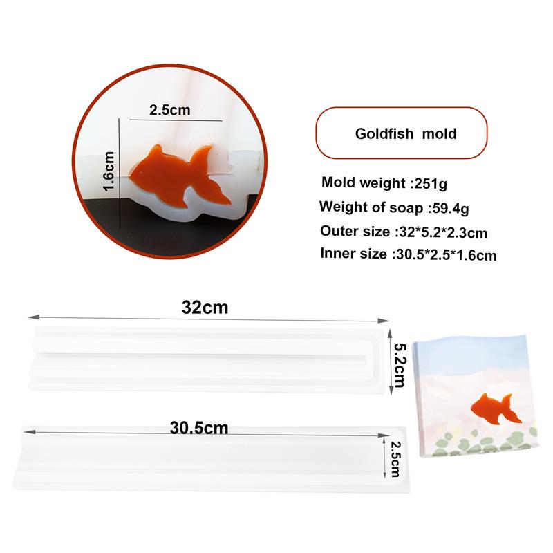 

New Goldfish Crown Silicone Long Tube Mold DIY Turtle Back Leaf Soap Mold Animal Shape Sandwich Mousse Cake Making Accessories