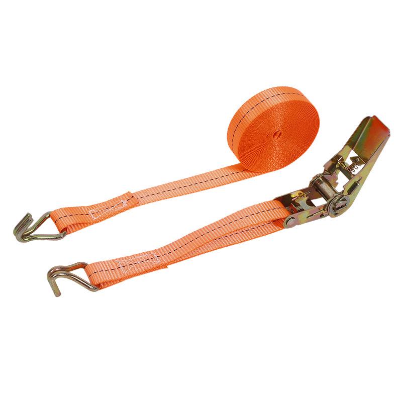 Multi-Color Polyester Double Hook Ratchet Tie-Down Strap with Thickened Stitching