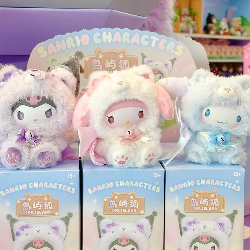 San rio Doll Characters Fox Island Blind Box Cinnamoroll Vinly Plush Pendants Surprise Box My Melody Anime Doll Mystery Bag Toy