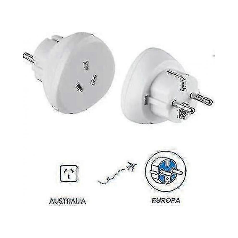 70060 Australia/china To France/europe Travel Adapter, Whitec Less