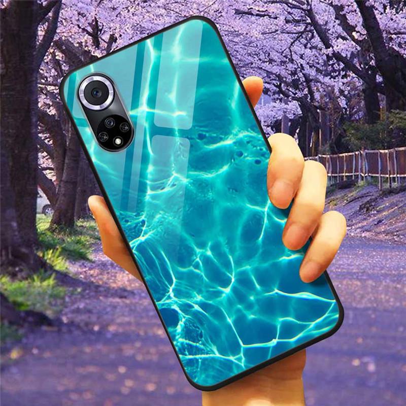 For Honor 50 Pro Case Tempered Glass Starry Marble Hard Back Cover for Huawei Honor 50 Phone Cases Honor50 Protective