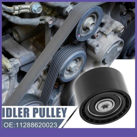 Car Accessory Drive Belt Idler Pulley Black Single for BMW 528i 2009-2011
