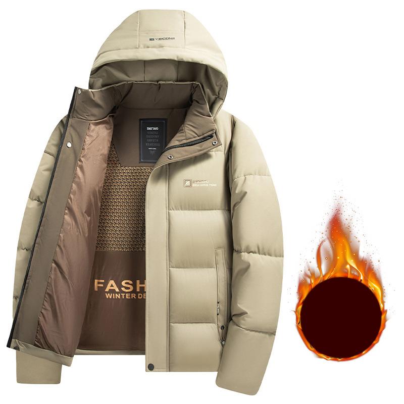 Warm Windproof Jacket Men Winter Fashion Comfortable Thickened Outdoor Hooded Overcoat Casual
