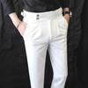 Herren Britischer Stil Gurkha Bügelfrei Gerade Business Casual Lange Hosen