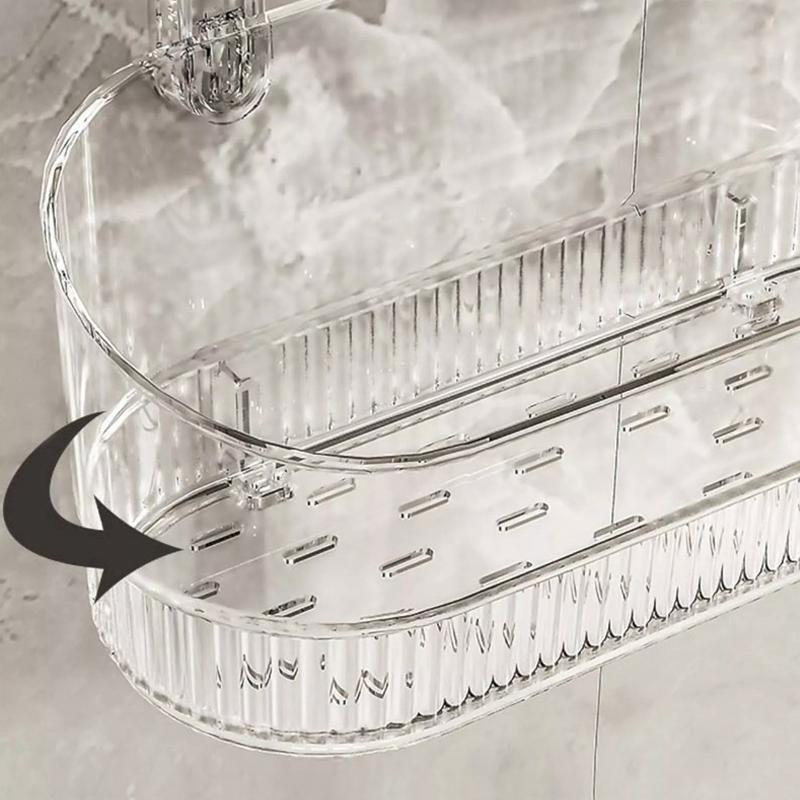 No-Drill Bathroom Suction Storage Box Large Capacity & Strong Load-Bearing Multi-Functional Suction Cup Wall-Mounted Shelf Rack