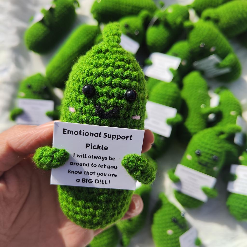 1pc Handcrafted Emotional Comfort Pickle Cucumber - Adorable Muppet Style Decorative Gift for Uniquely Quirky Charm