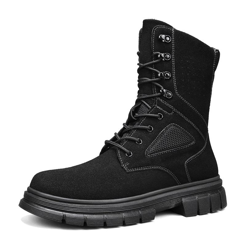 Fashion Stylish Winter Men Ankle Boots Autumn High Quality Sneaker Leather Plush Snow Desert Boots Work Shoes Men Outdoor Snow Boots
