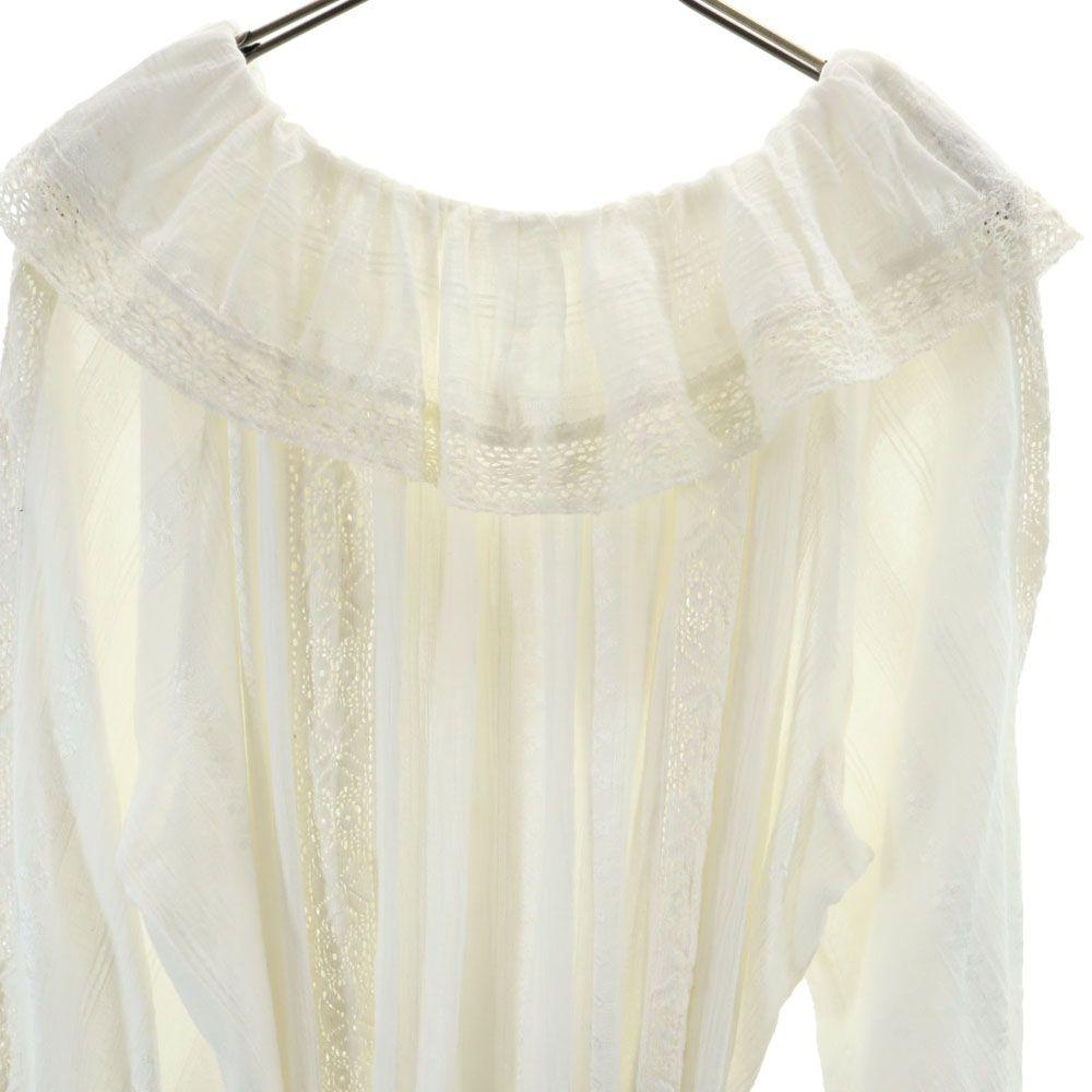 Unused GRACE CLASS Long Sleeve Frill Lace Long Dress 2-36 White Thin Women Used
