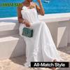 Fashion Summer Spring Solid Color Print Sleeveless U-Neck   Casual Dresses