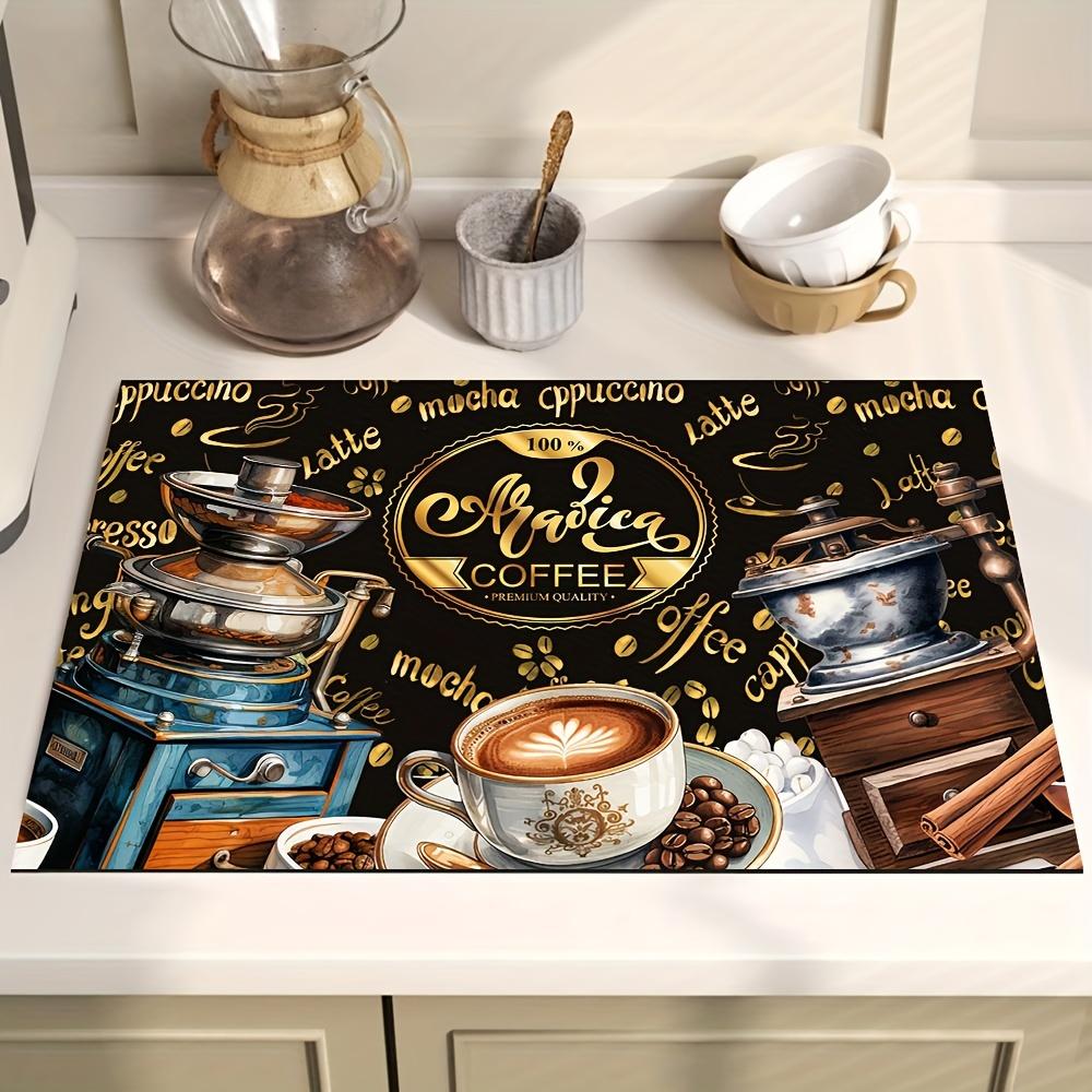 Multi-Functional Dishwashing Mat Diatom Mud Drain Mat Super Absorbent Wear-resistant Coffee Machine Mat Kitchen Table Decor