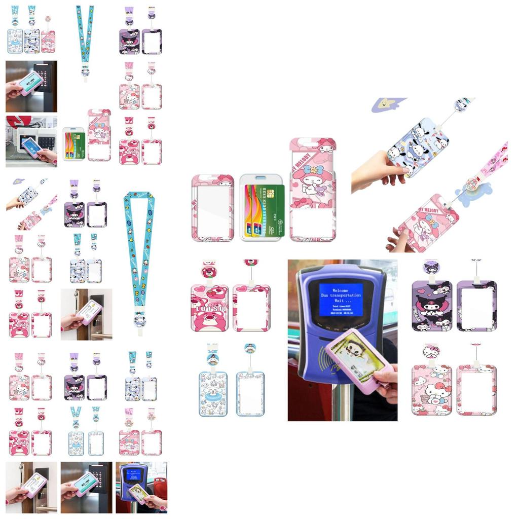 Cute Cartoon Id Card Holder With Retractable Lanyard For Work, School, And Travel