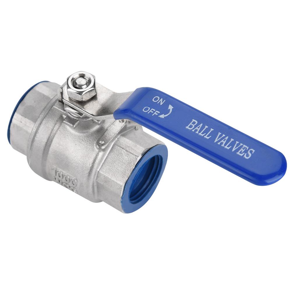 Zweiteiliger Kugelhahn aus Edelstahl 304 mit vollem Durchgang, 34 Zoll NPT, 1000WOG