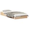 Brown Bed Frame 100 X 220 Cm Solid Pine Wood