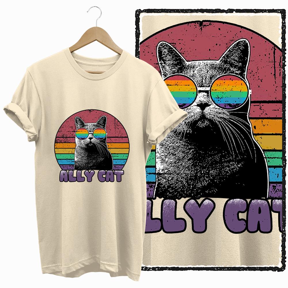COOLMIND 100% cotton BEIGE cat print exclusive graphic women T shirt big size loose cotton cat lover women tshirt LOVELY cat tee
