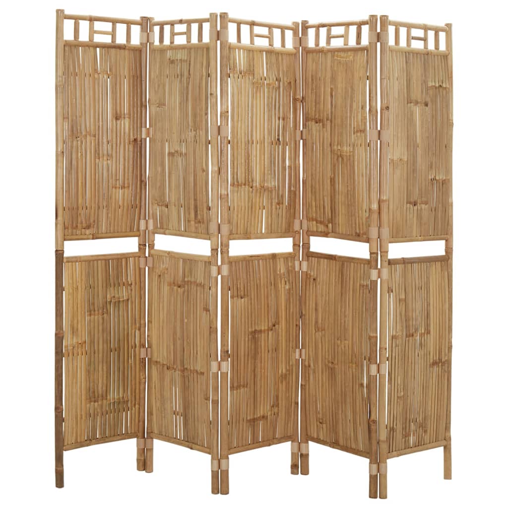 5 Piece Bamboo Room Divider 200 X 180 Cm