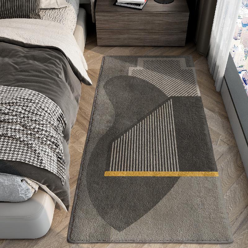 Light Luxury Carpets for Living Room Thick Plush Bedside Floor Mat Modern Style Bedroom Decor Grey Carpet Fluffy Soft Study Rug