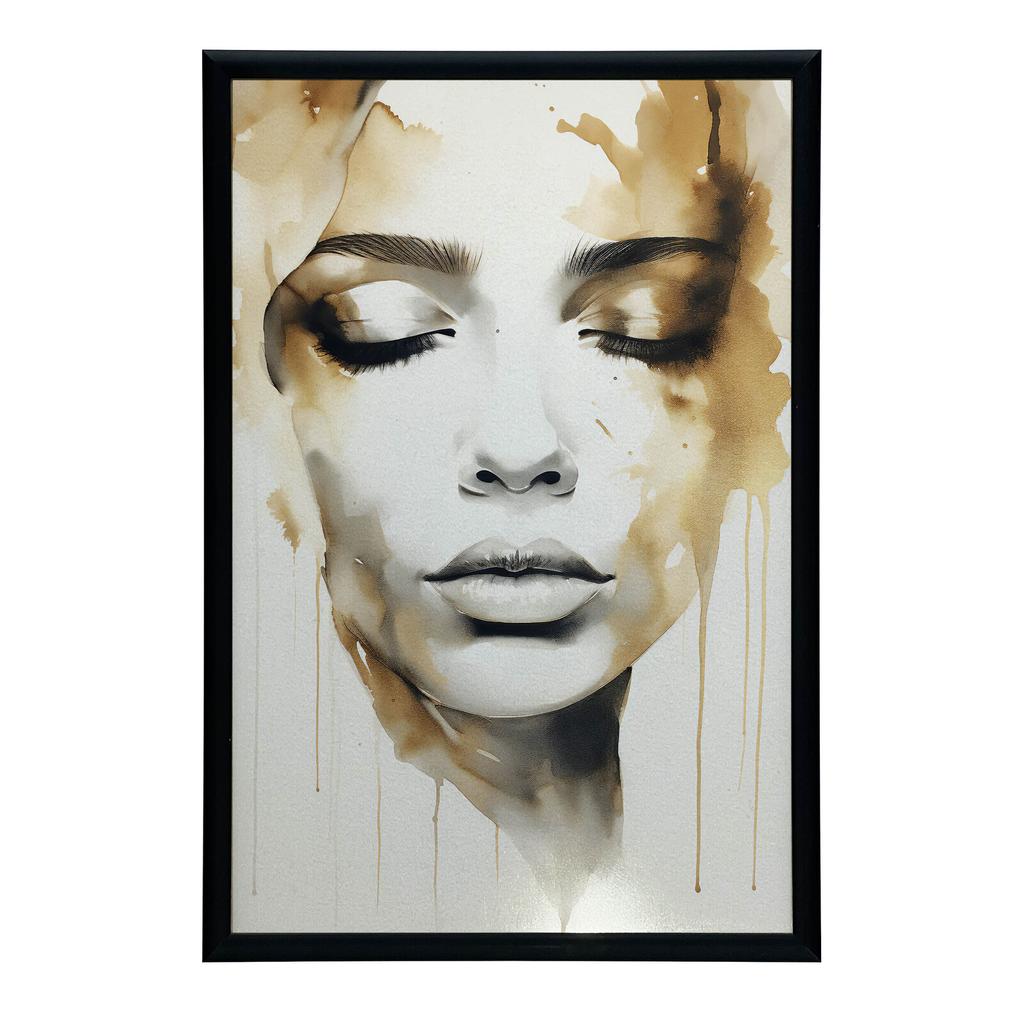 Mysterious Beauty Mysterious Beauty, 50X70 Cm, Gold Aluminum Frame, 230 Gsm Matte Paper