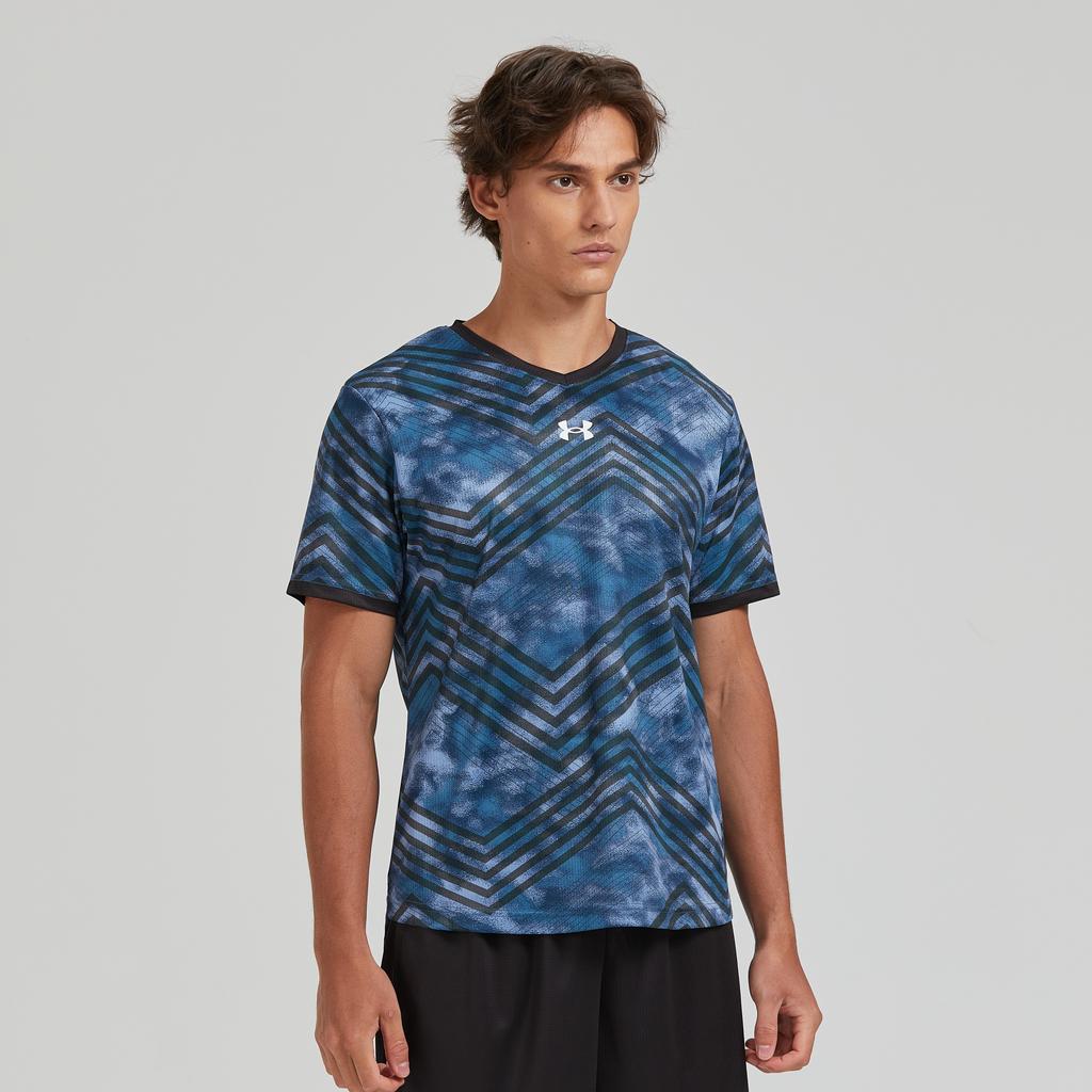 Under Armour Training Round Neck Straight Short Sleeve Printed T-Shirt Unisex Tops Blue 23500503-343