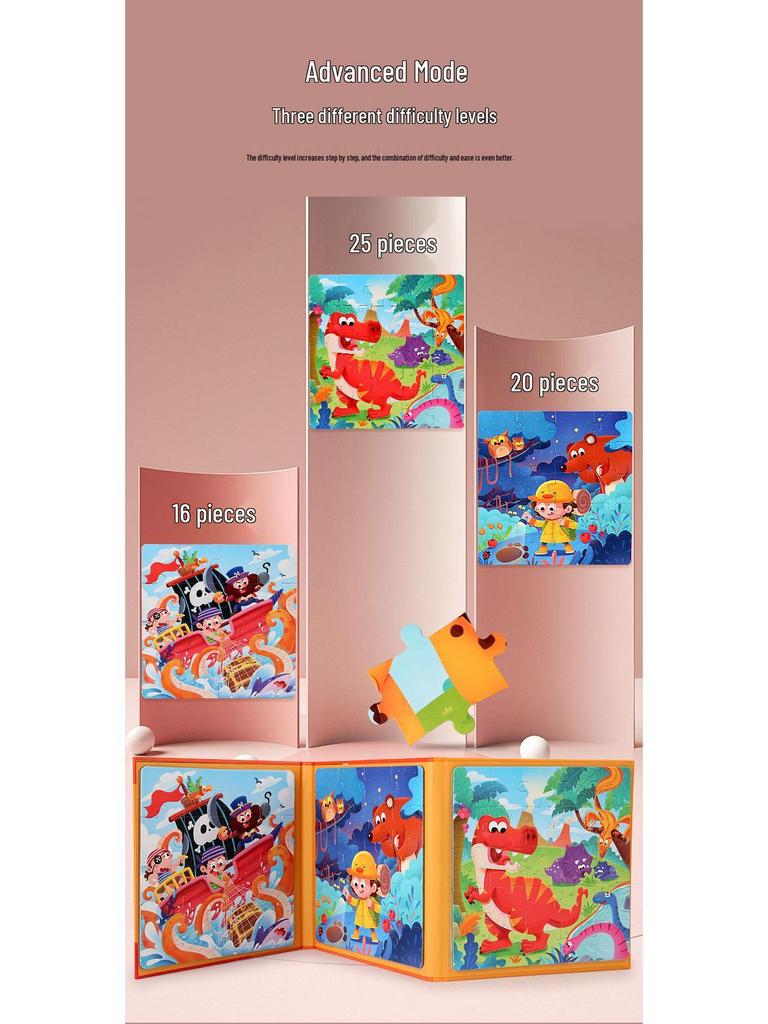 Magnetisches Baupuzzlespielbuch für Kleinkinder (1-3 Jahre) - Früherziehungsspielzeug